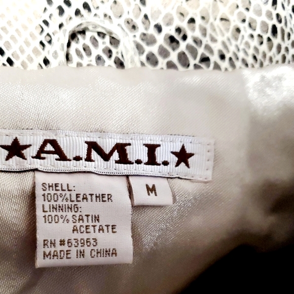 Adorable A.M.I. Snake Reptile Suede Leather Jacket RARE Size Medium - Picture 7 of 7